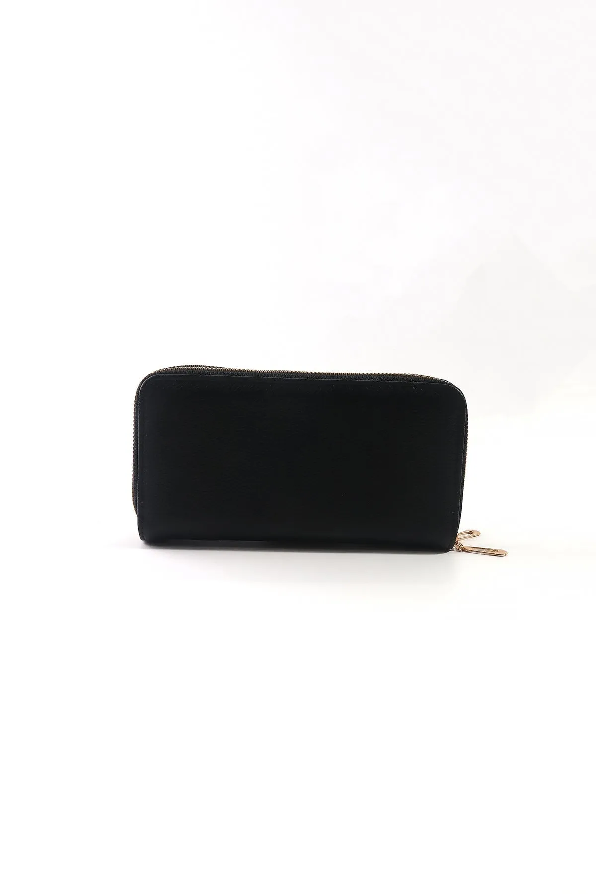 Classic Middle Zip Purse in Black