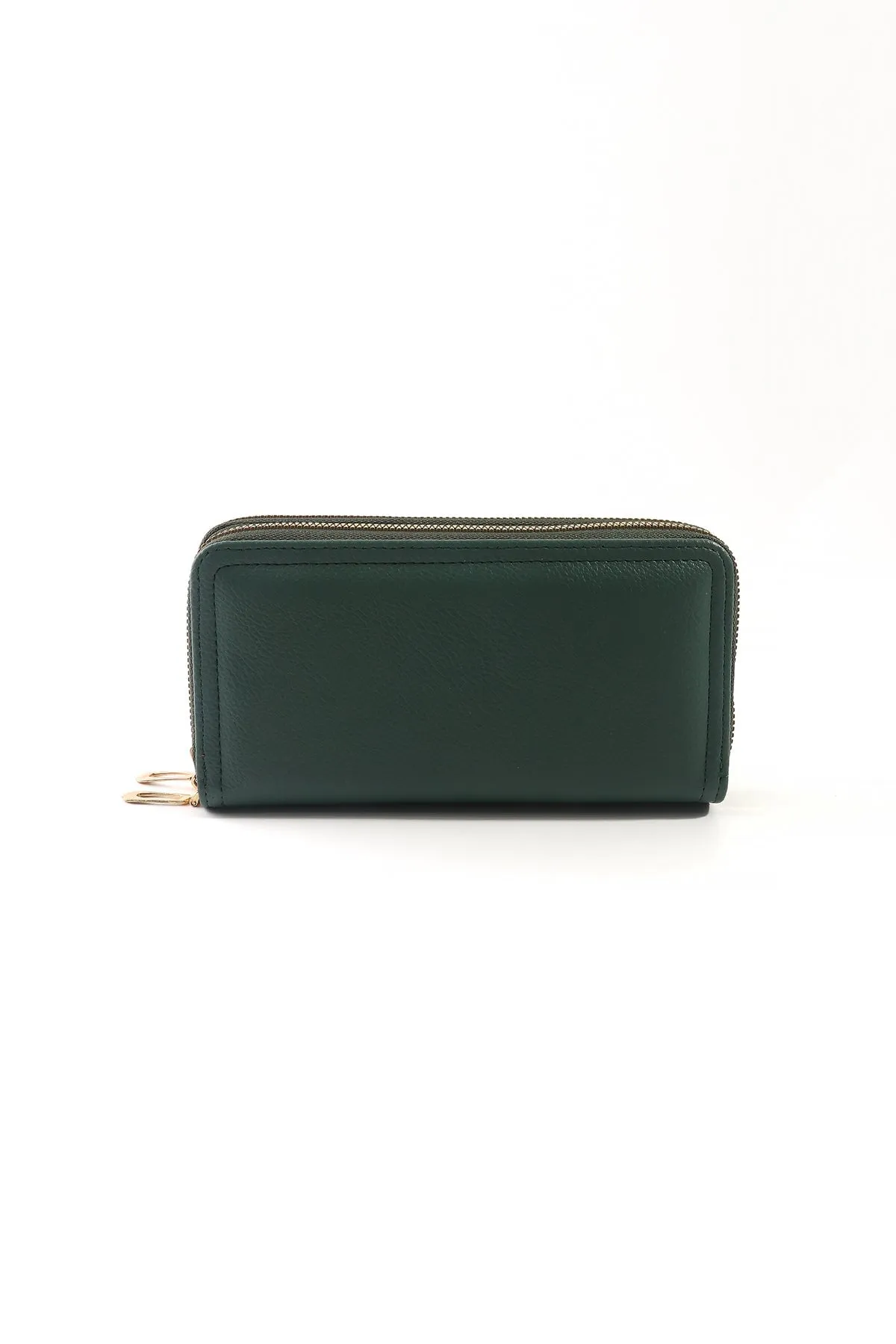 Classic Middle Zip Purse in Green