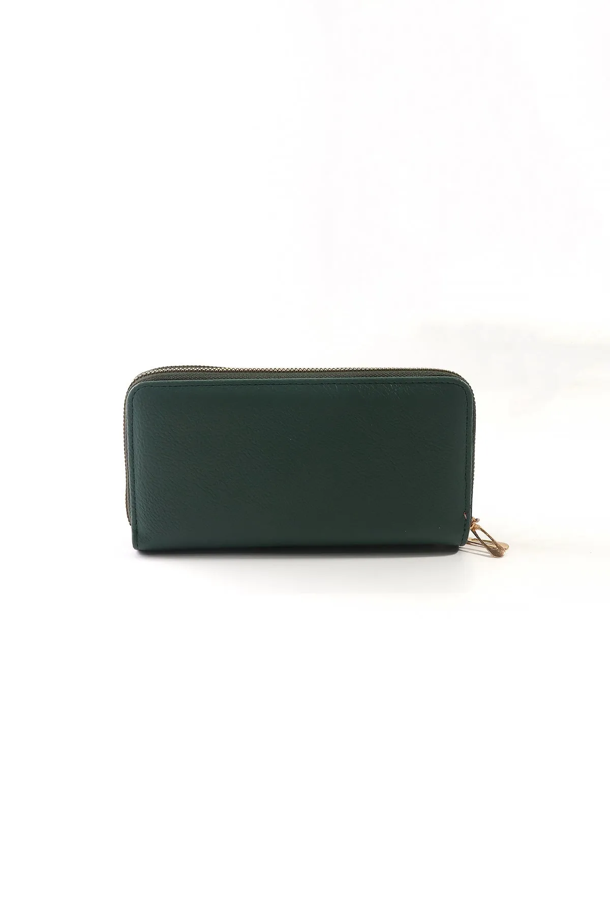 Classic Middle Zip Purse in Green