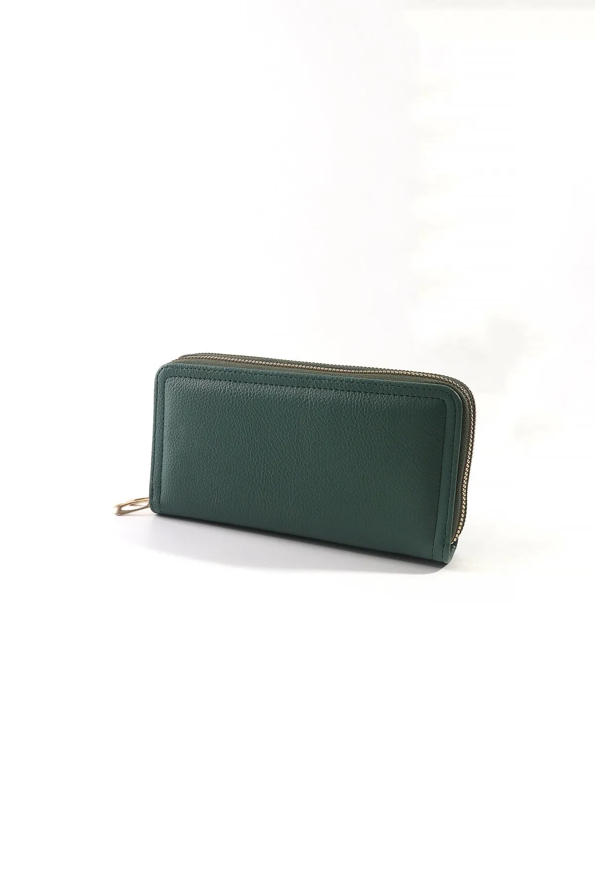 Classic Middle Zip Purse in Green