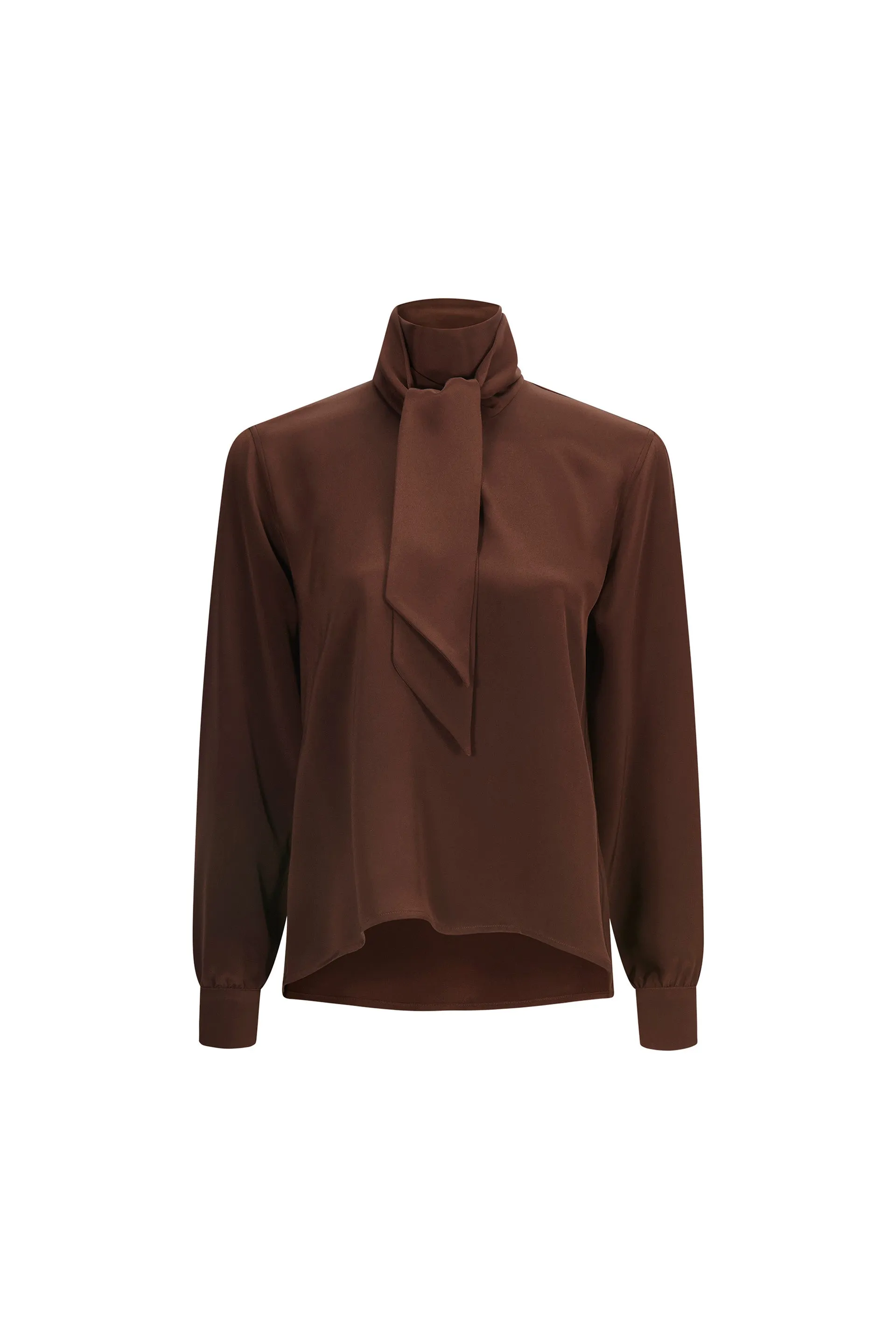 'COCOA POWDER' SLIM KEITH TIE BLOUSE