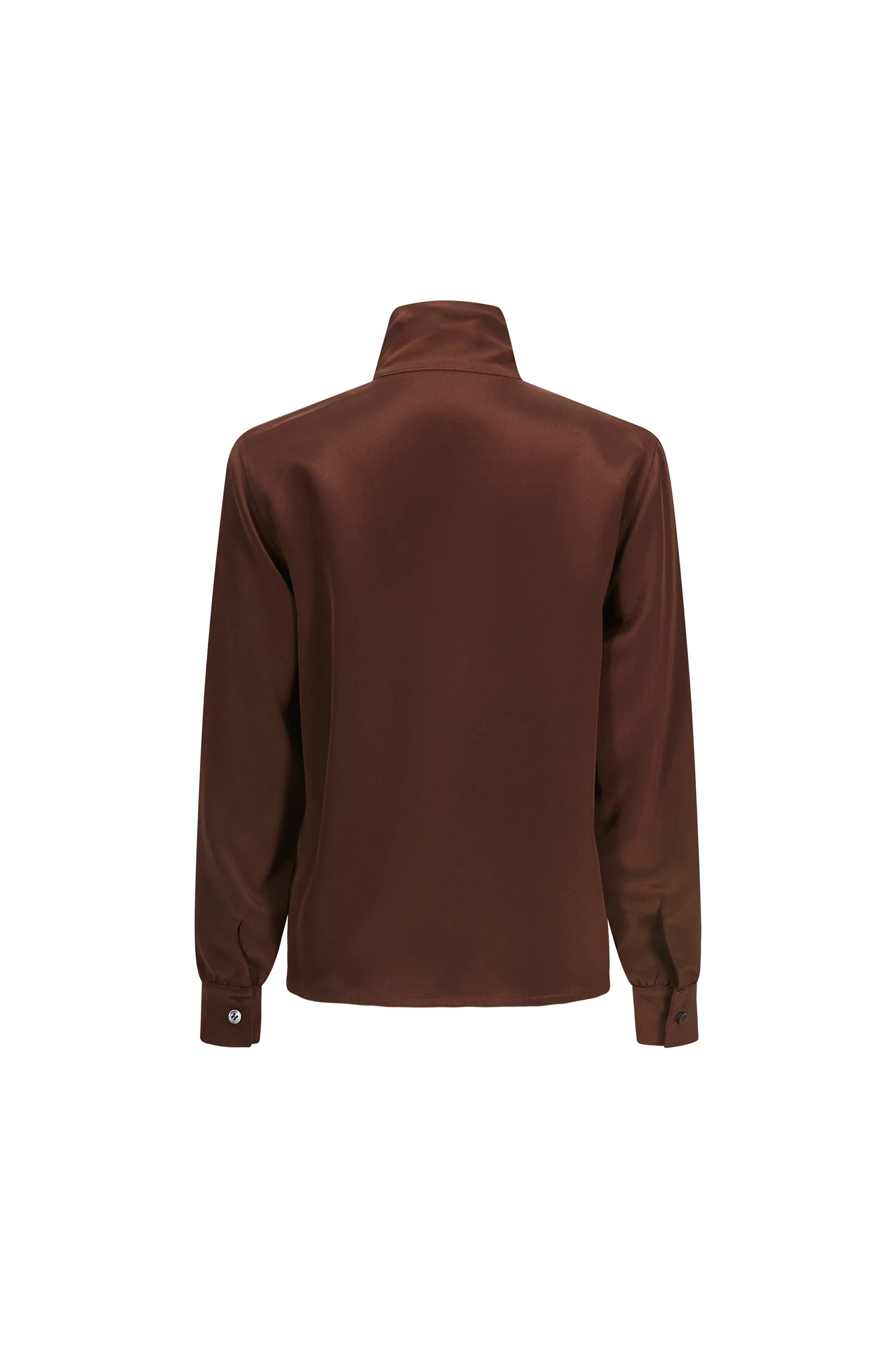 'COCOA POWDER' SLIM KEITH TIE BLOUSE