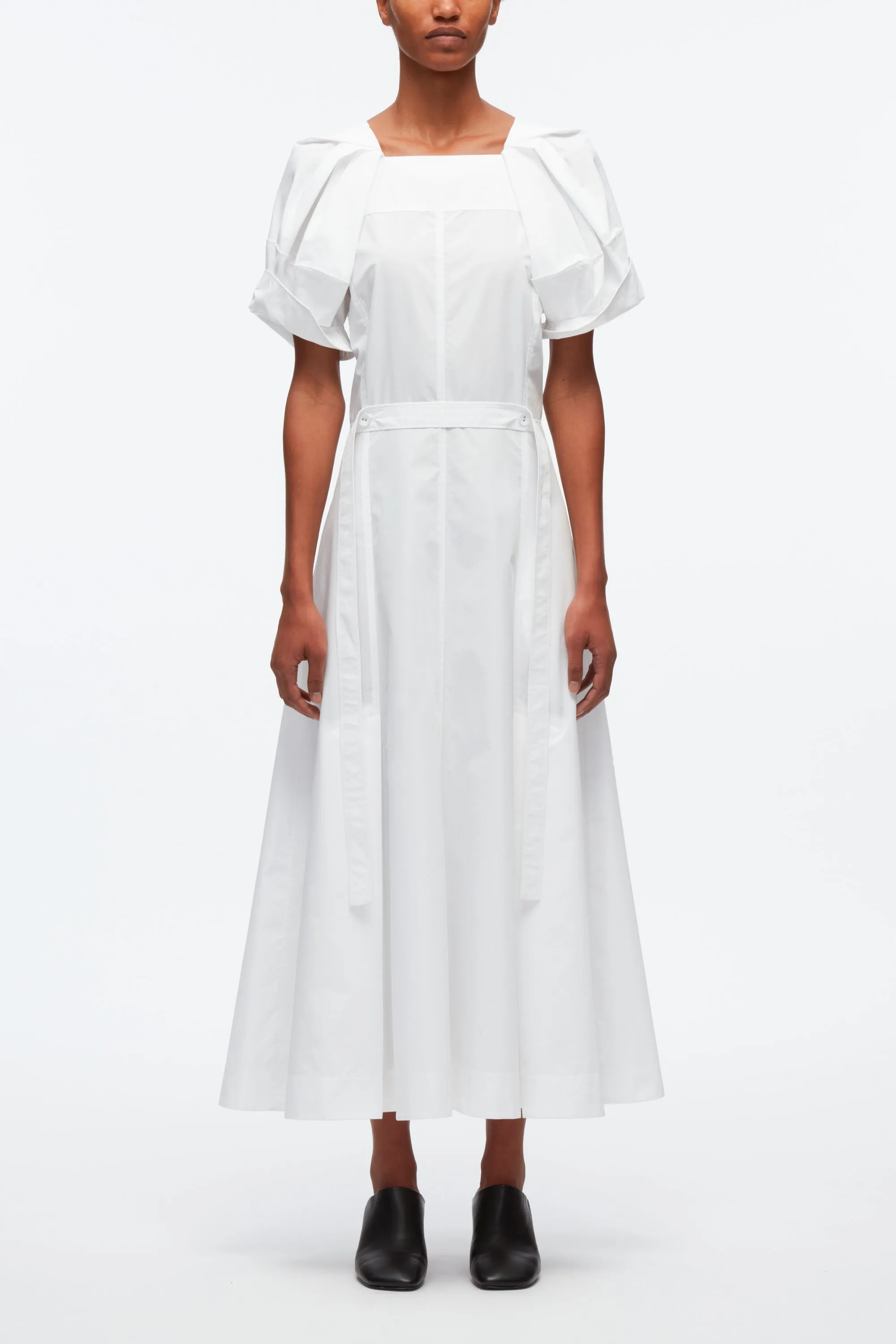 Collapsed Bloom Short Sleeve Belted Dress