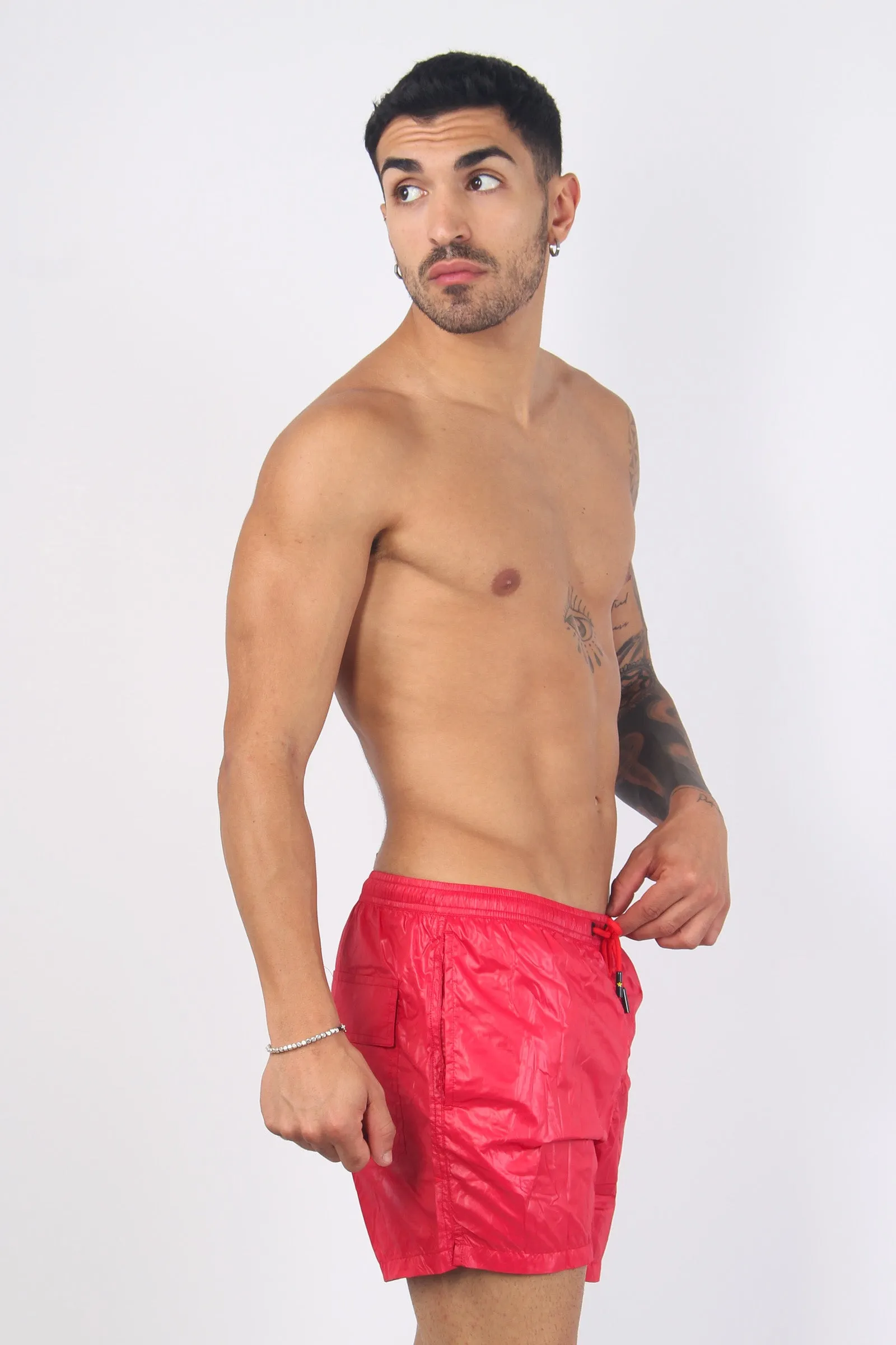 Costume Boxer Lucido Rosso