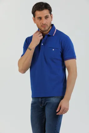 Cotton Man Polo Navy Blue