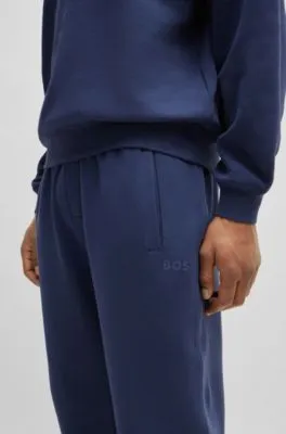 Cotton-terry tracksuit bottoms with flocked logo