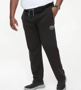 D555 Big Mens Black Embroidered Jogger With Open Hem (JENNER)