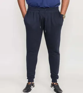 D555 Big Mens Navy Cuffed Jogger With Side Pockets and Drawcord (BRANDON )