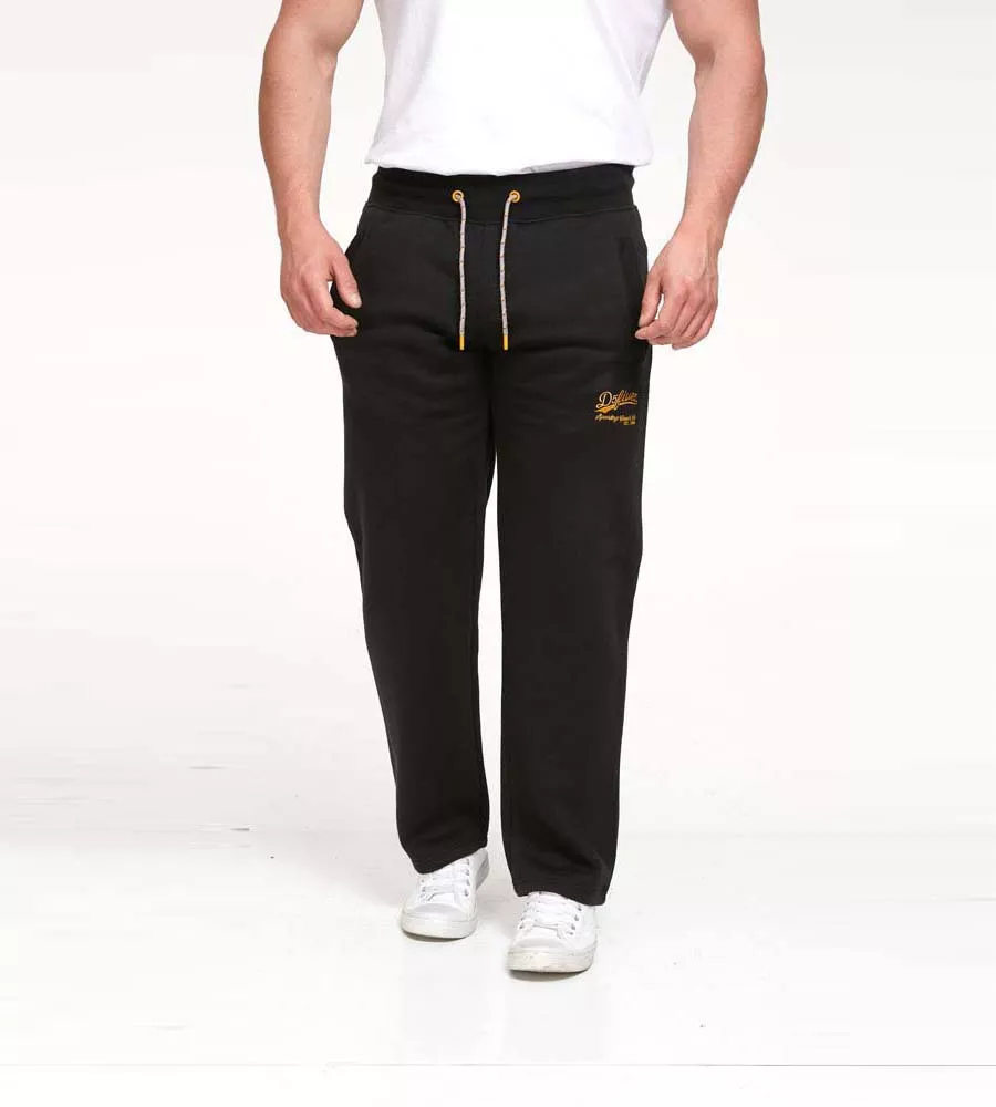 D555 Mens Black Open Hem Jogger With Embroidery (GLOUCESTER 1)