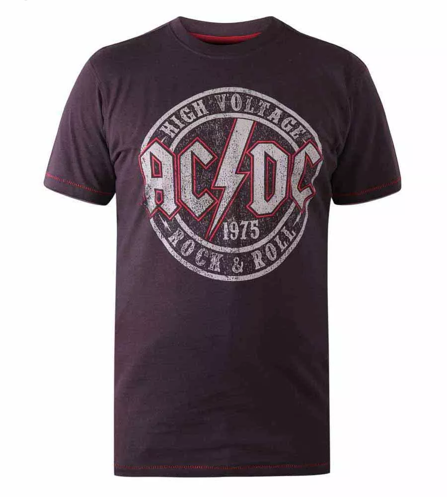 D555 Tall Mens AC/DC Printed T-Shirt Official Licensed Product (THUNDERSTRUCK)