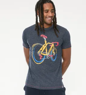 D555 Tall Mens Printed T-Shirt With Abstract Bicycle Print (GAMSTON)