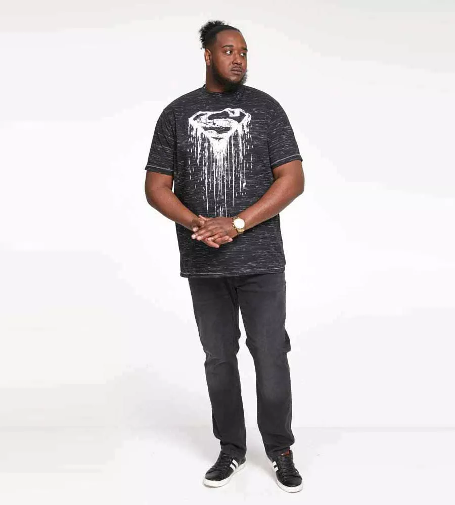 D555 Tall Mens Superman Printed T-Shirt Official Licensed Product (COALEY)