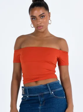 Dalya Off The Shoulder Top Red