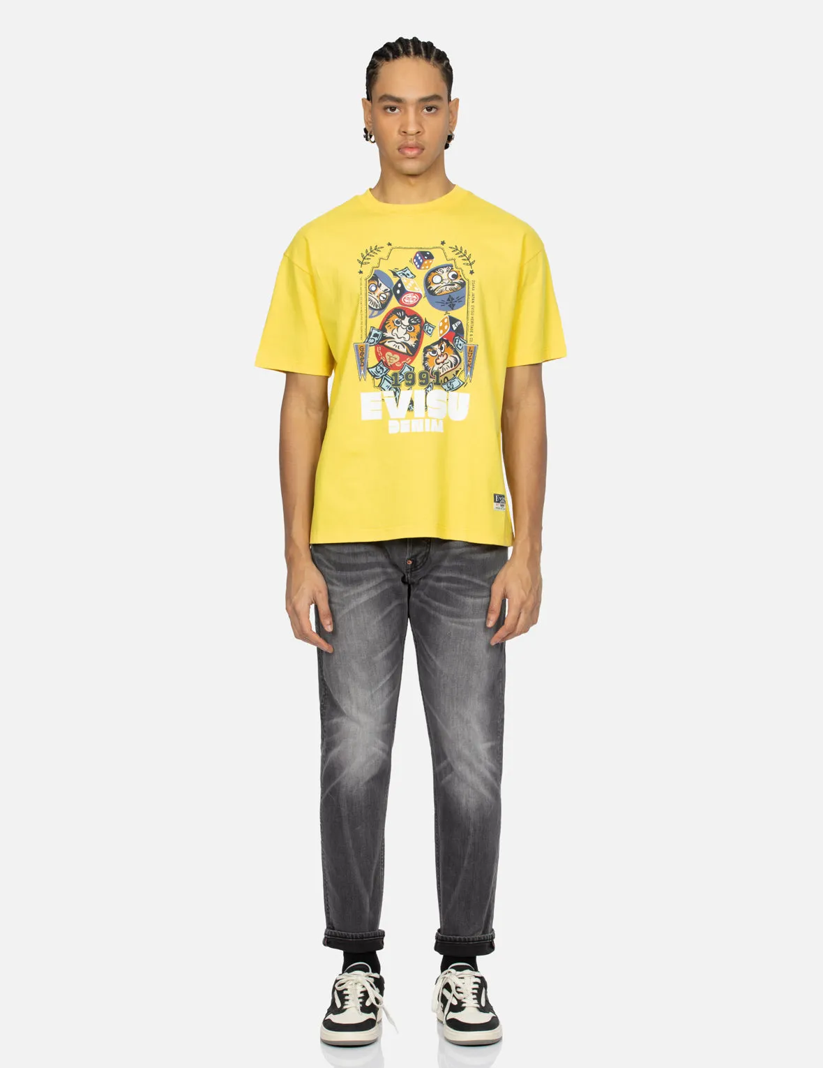 Daruma and Dice Print Relax Fit T-shirt