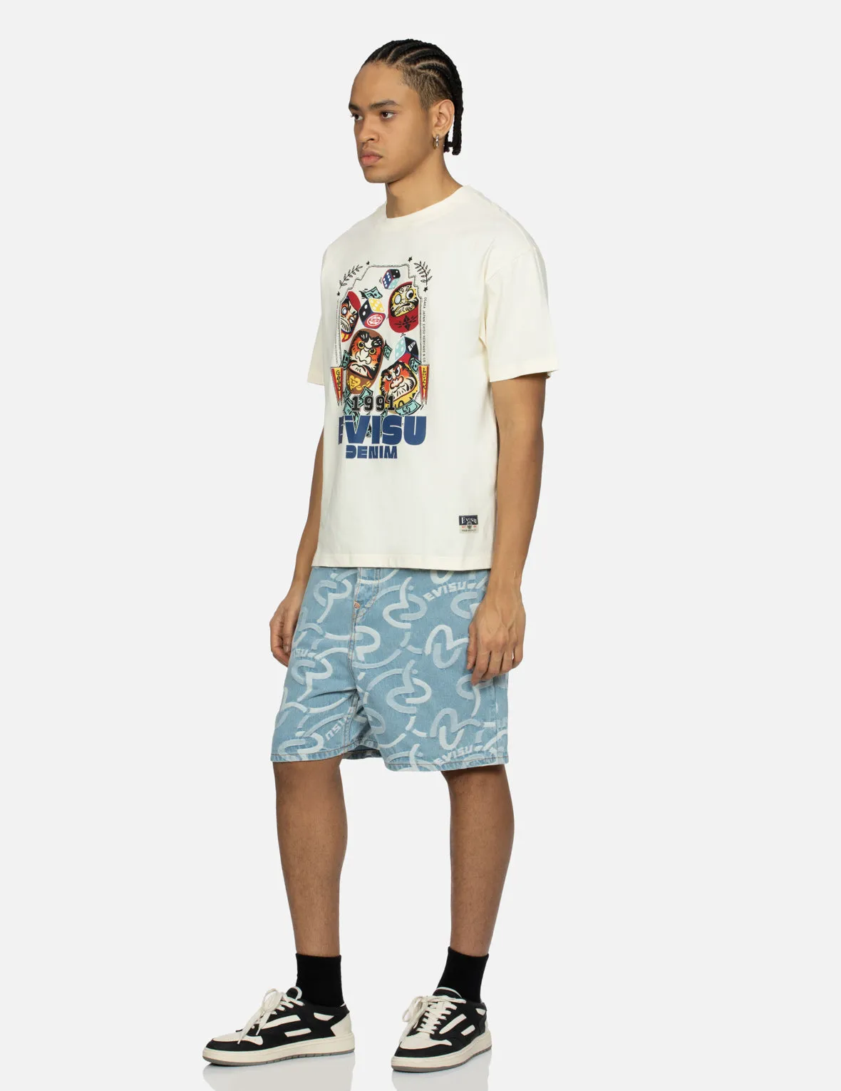 Daruma and Dice Print Relax Fit T-shirt