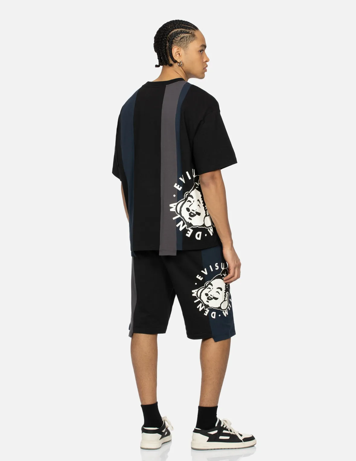 Deconstructed Playful Godhead Printed Regular Fit Sweat Shorts