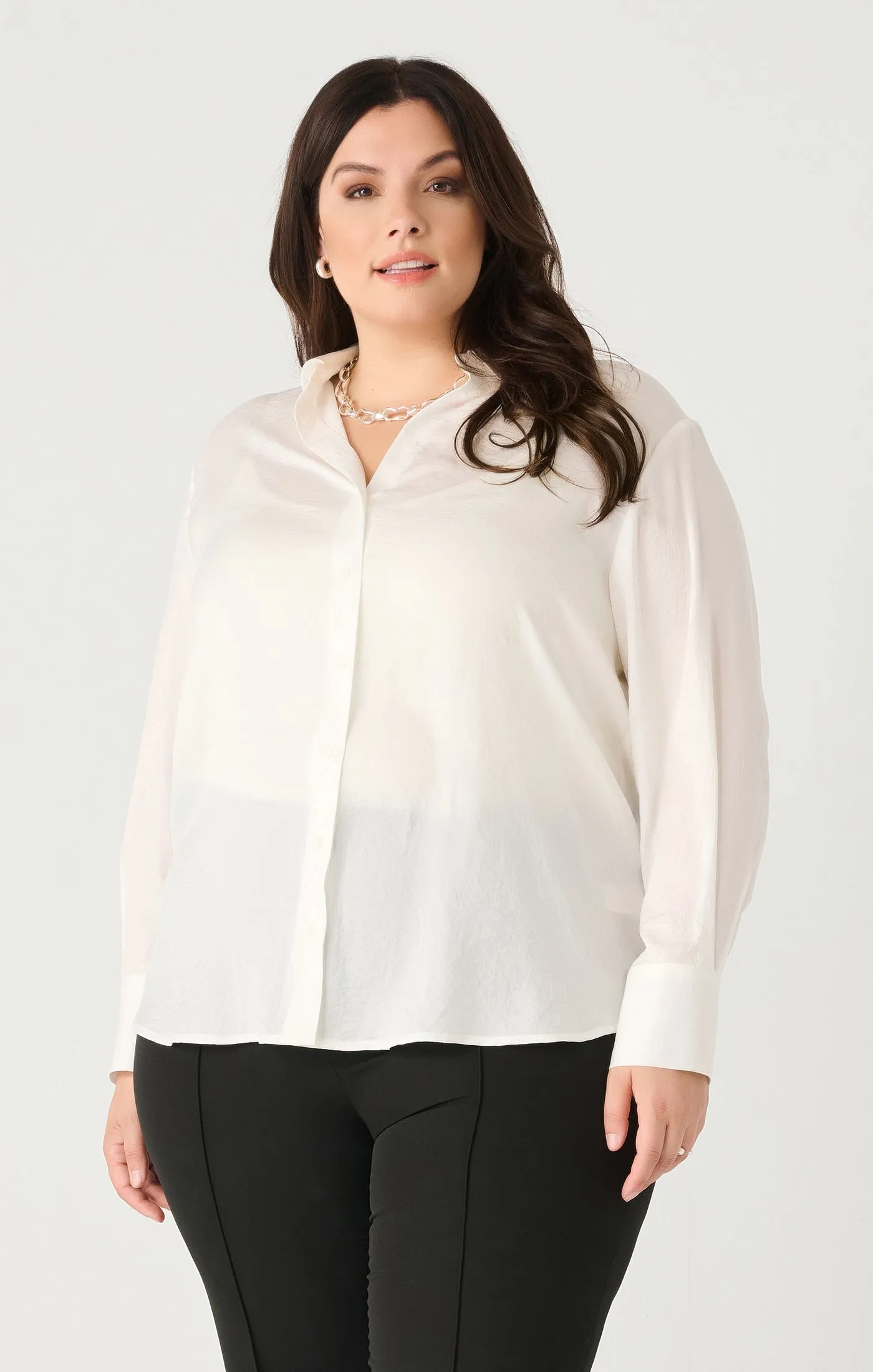 Dex Plus Textured Blouse In White