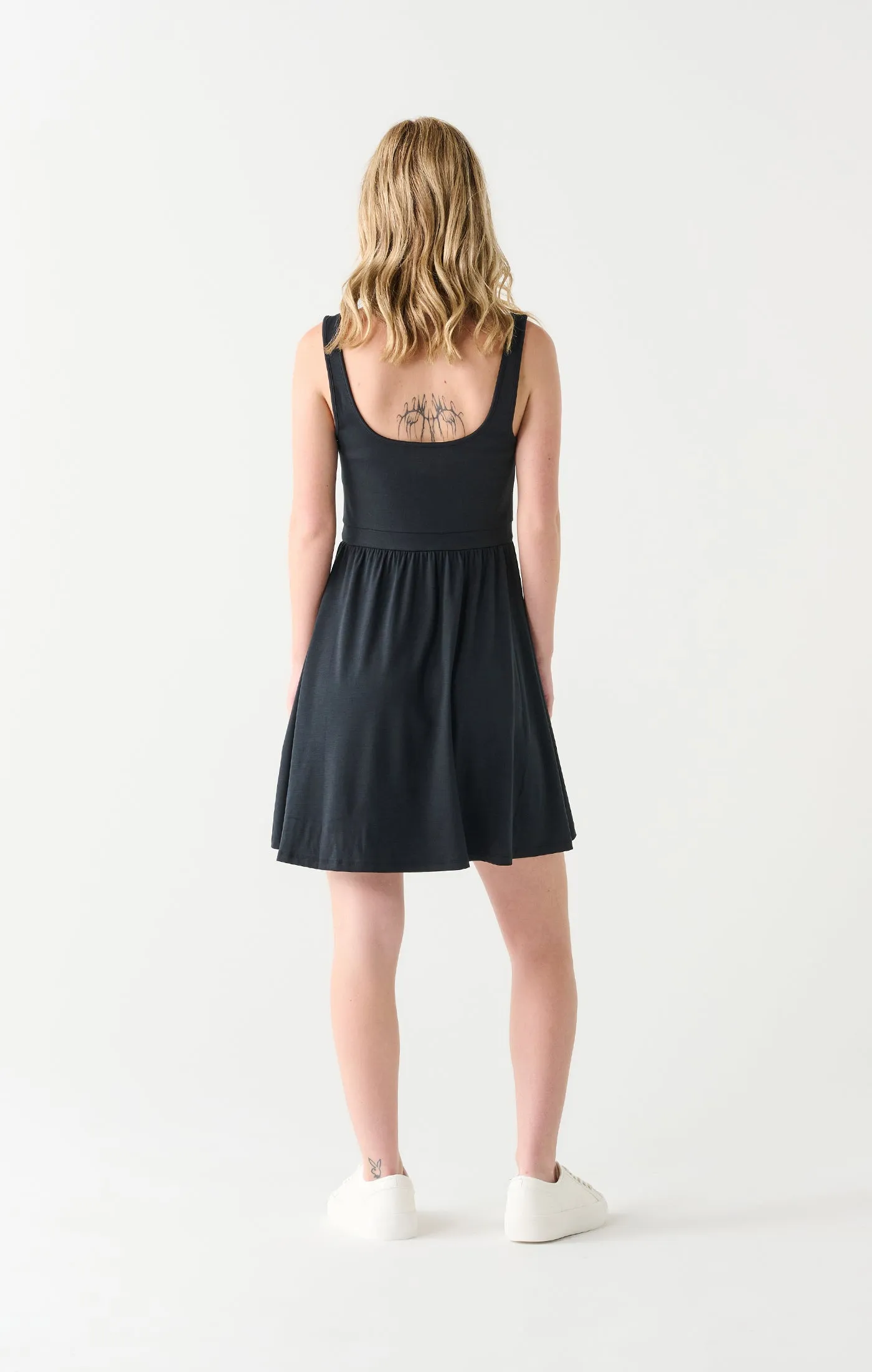 Dex Square Neck Mini Dress In Back