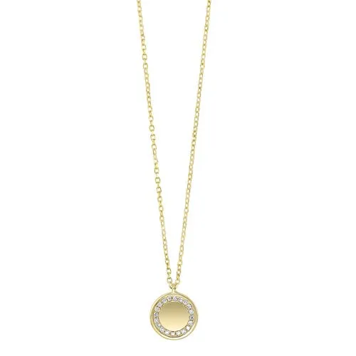 Diamond Eternity Halo Pendant Necklace In Yellow Gold (0.06ctw)