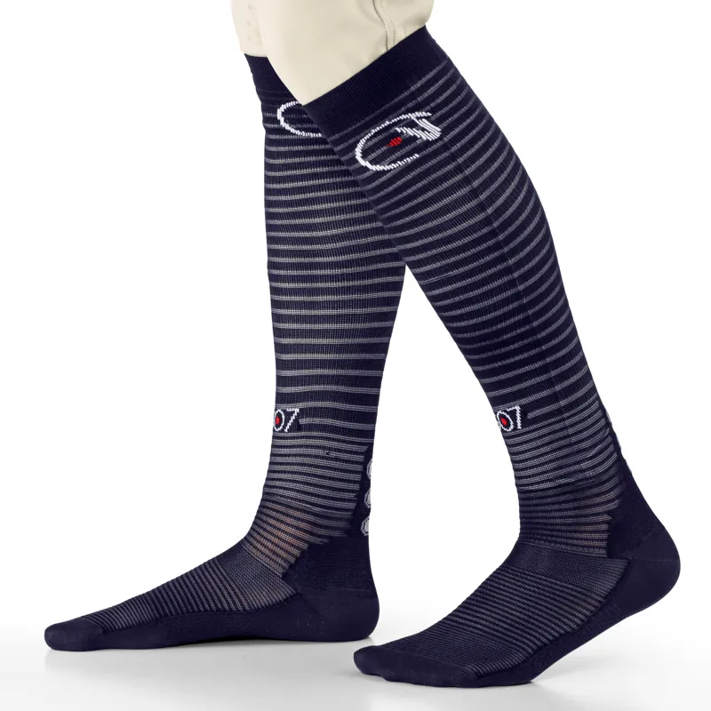 EGO7 AIR Unisex Tall Riding Socks - Navy