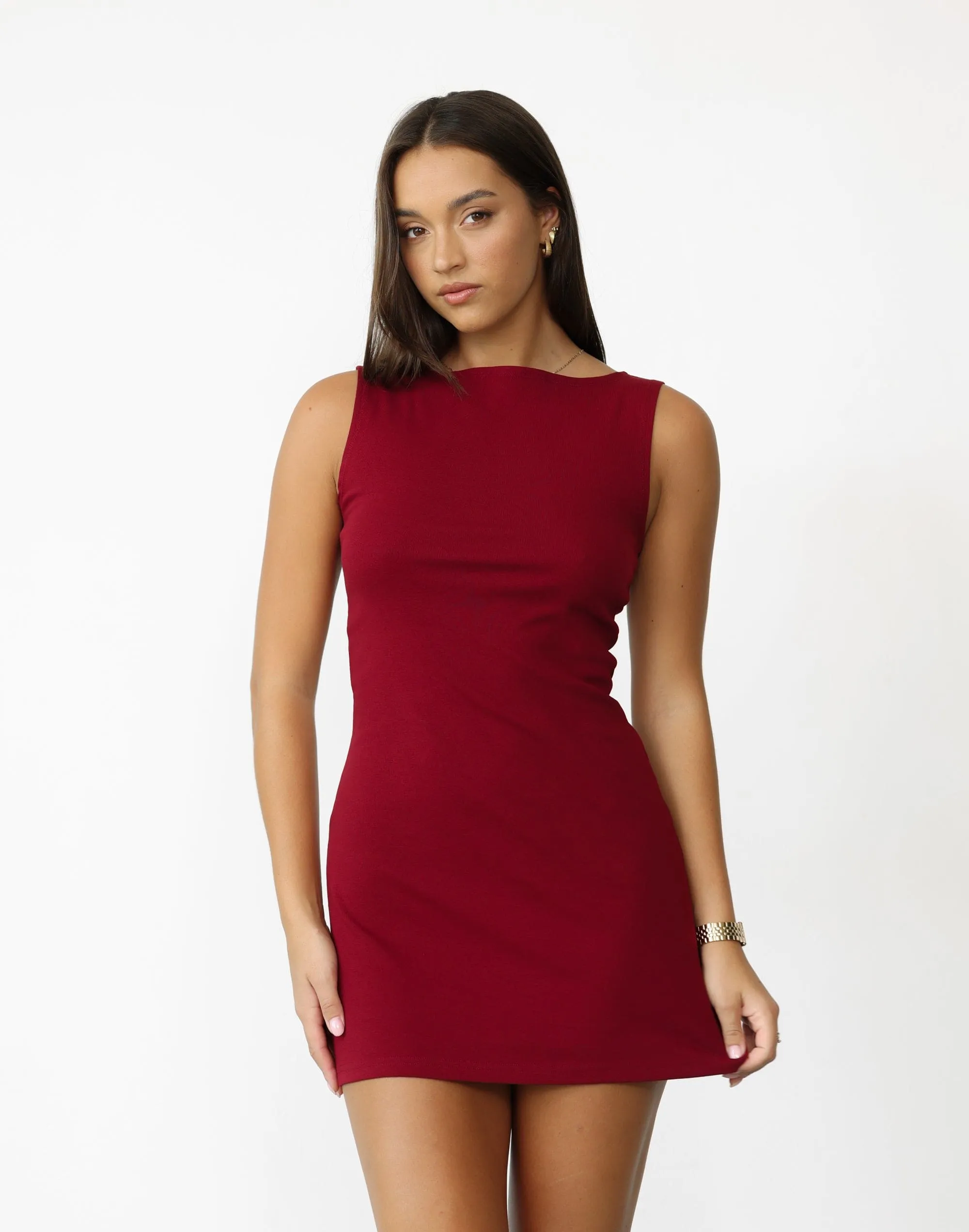 Elenora Mini Dress (Wine)