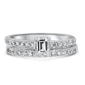 Emerald Cut Diamond Wedding Set