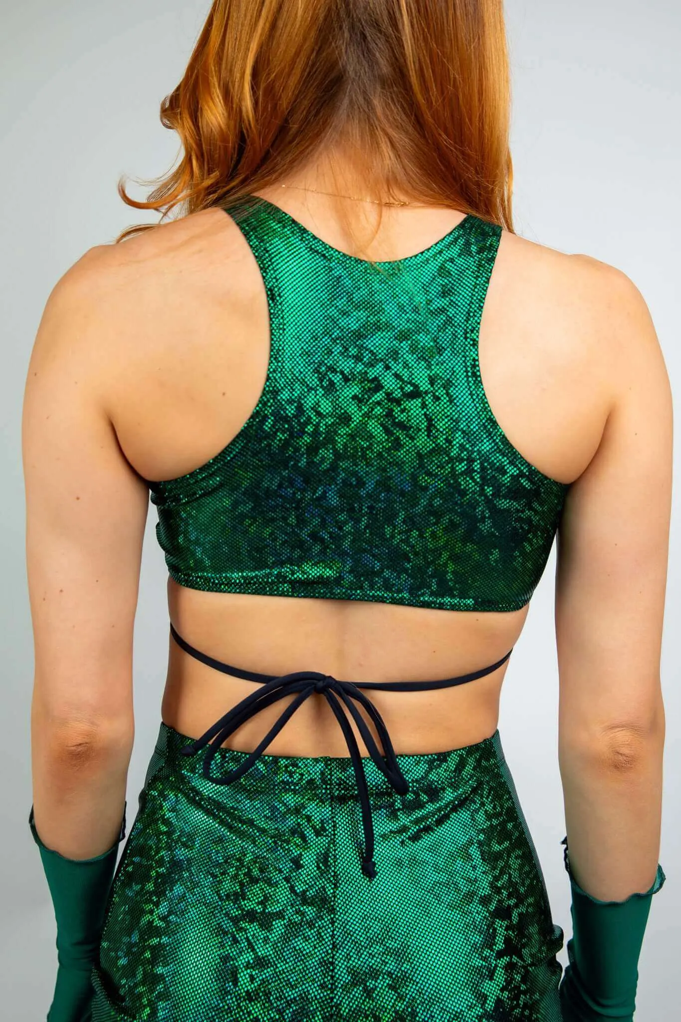 Emerald Holo Teaser Top with Straps