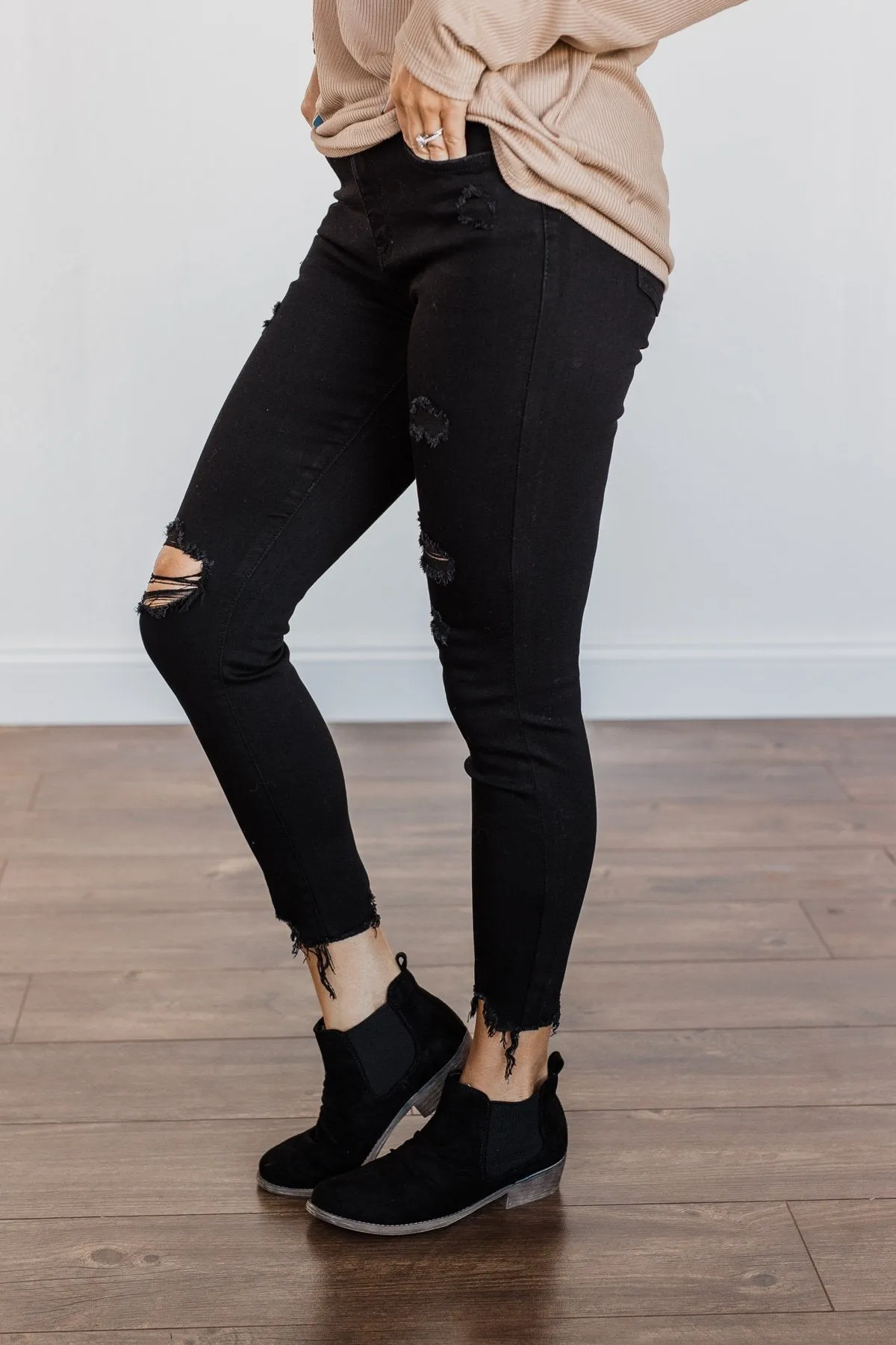 EnJean Ankle Crop Skinny Jeans- Black Giselle Wash