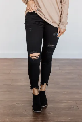 EnJean Ankle Crop Skinny Jeans- Black Giselle Wash