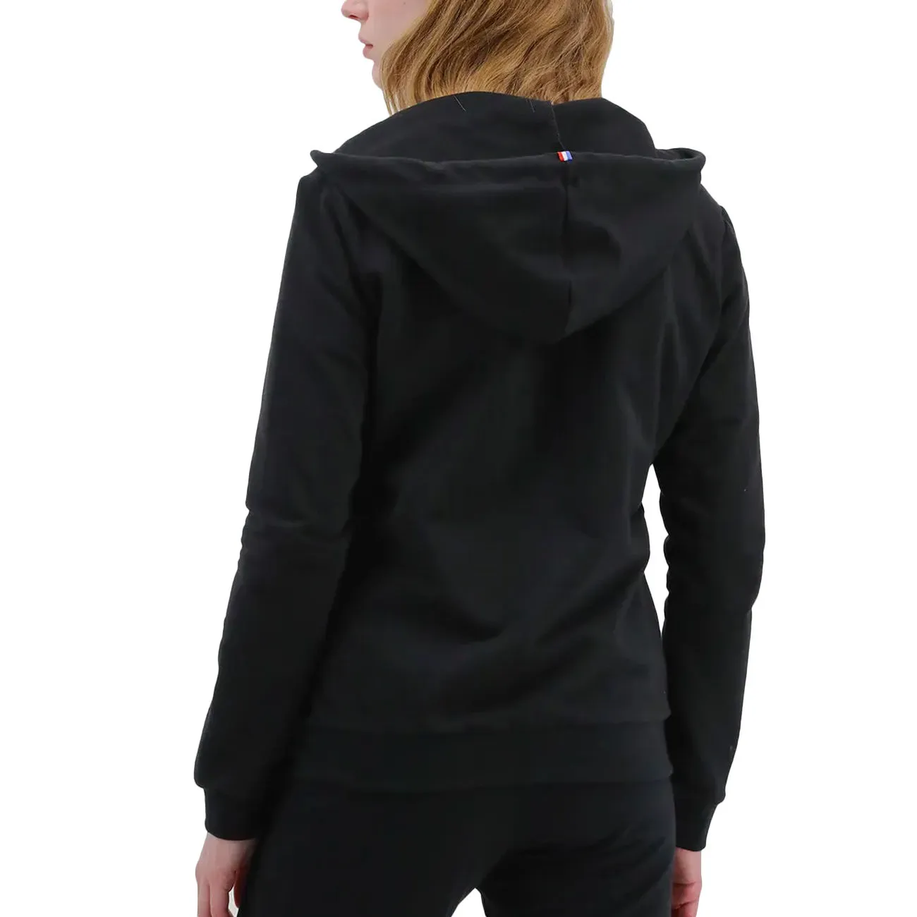 FELPA ESSENTIELS FULL ZIP CON CAPPUCCIO Donna Black