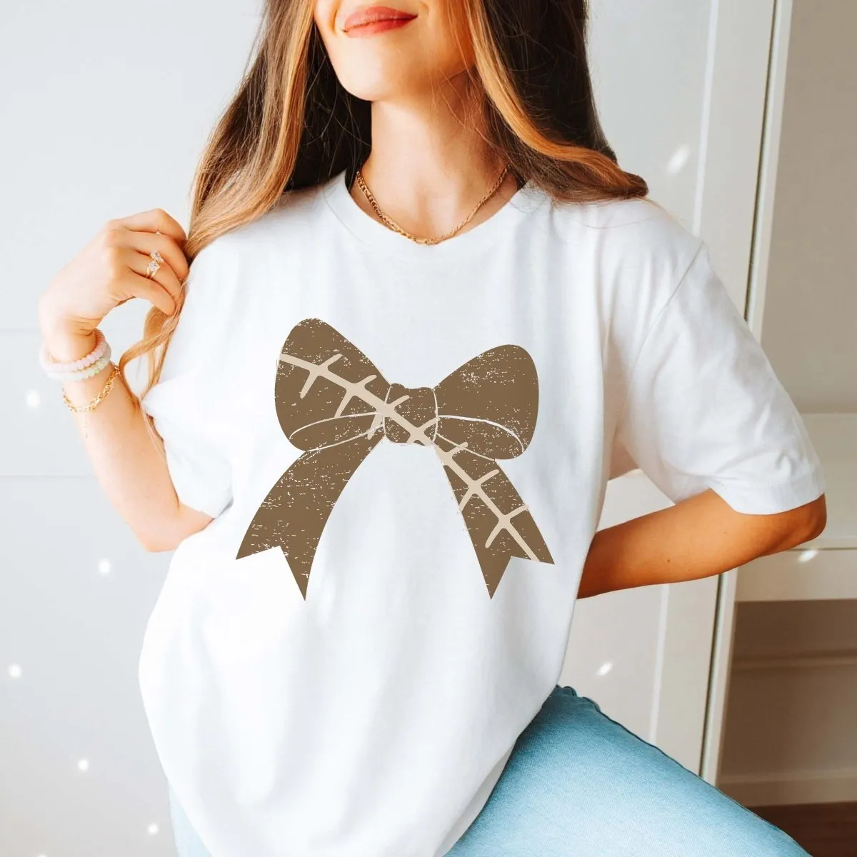 Football Large Bow Graphic Tee