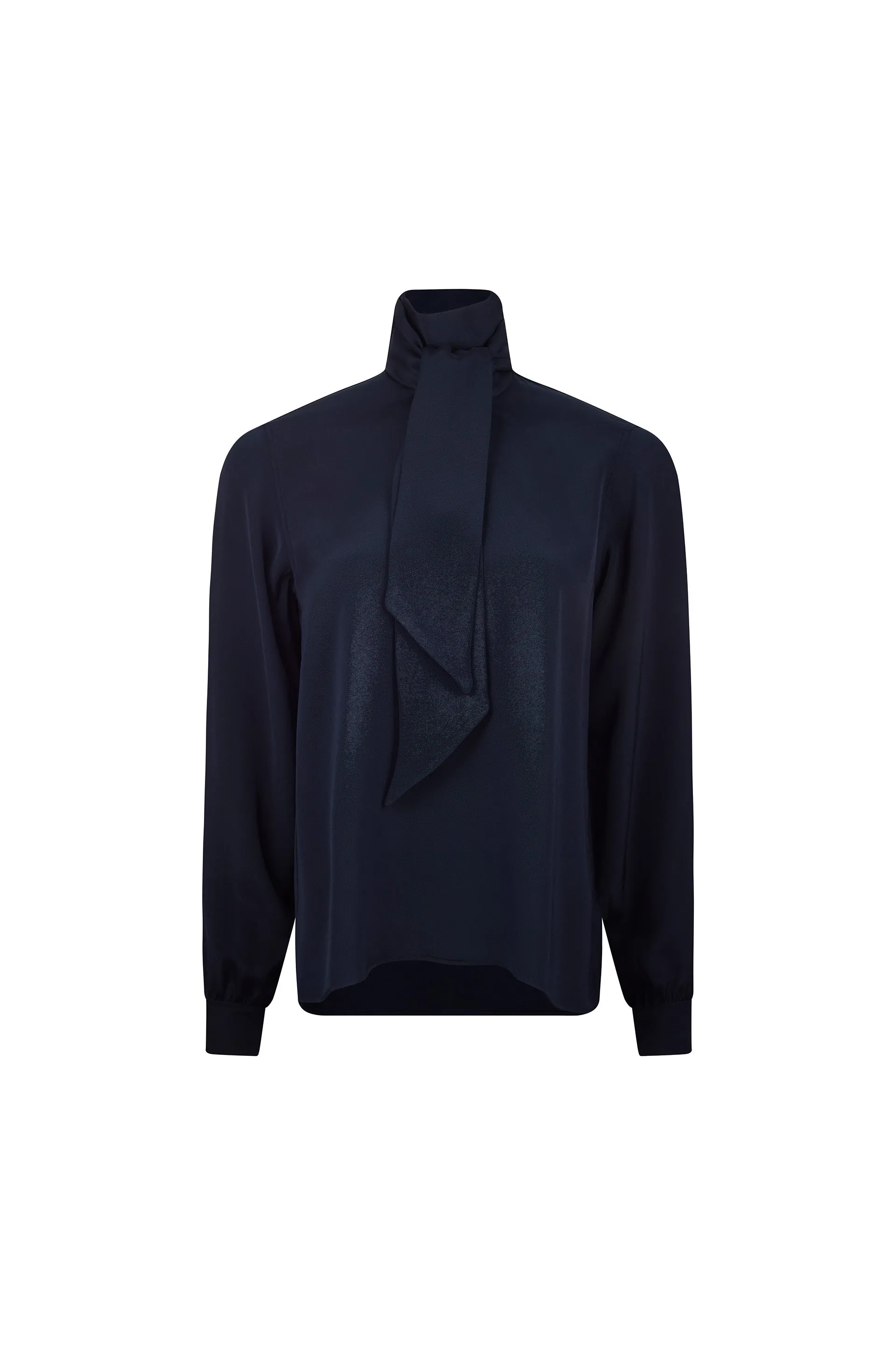 'FRENCH NAVY' SLIM KEITH TIE BLOUSE