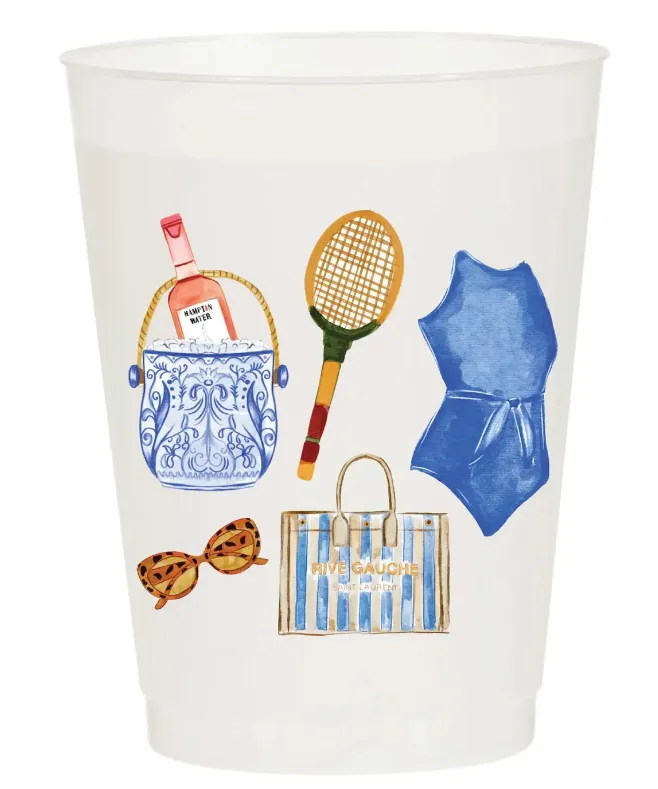 Frosted Cup Set, Pack of 6 - Hampton Vibes