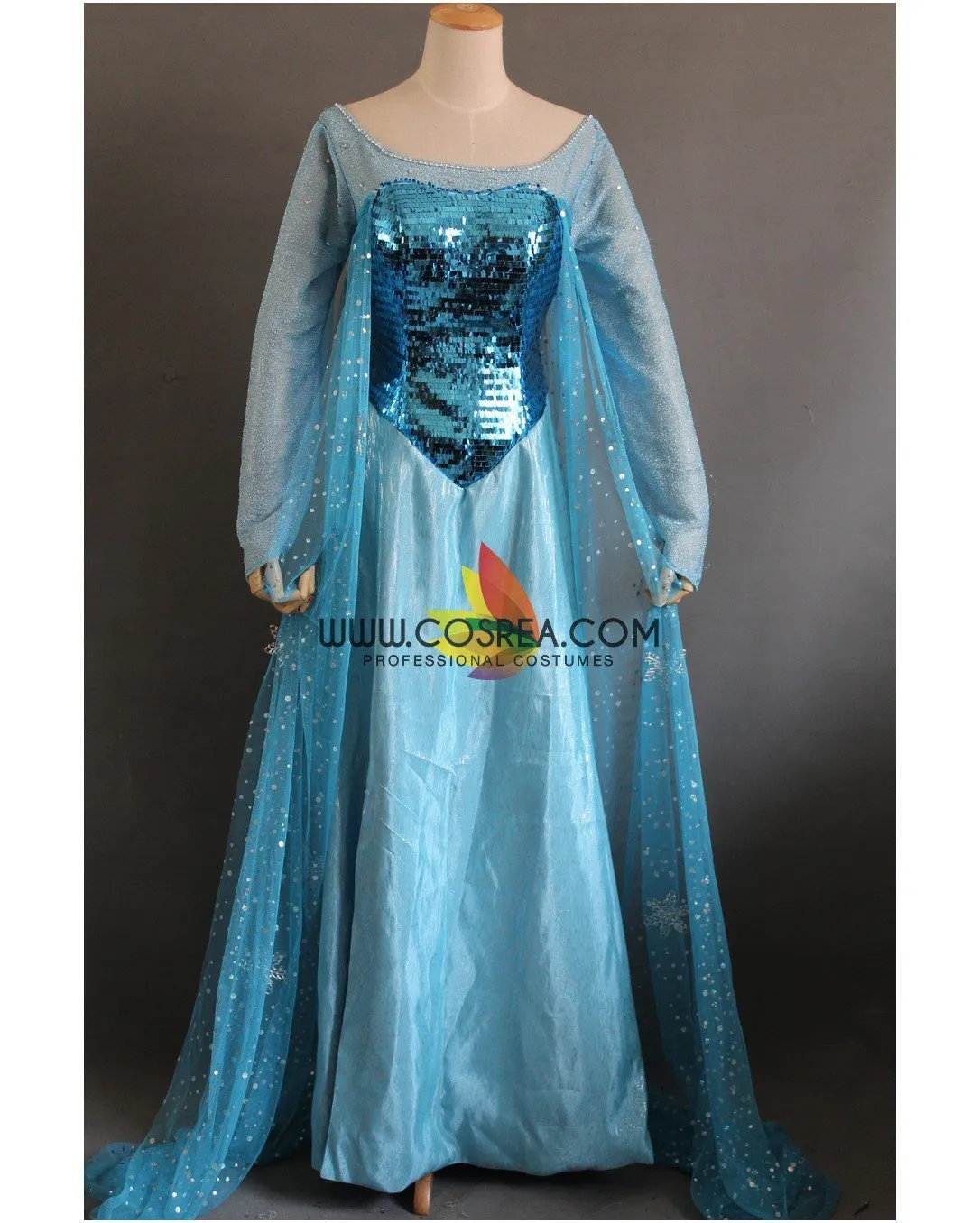 Frozen Elsa Turquoise Sequin Cosplay Costume