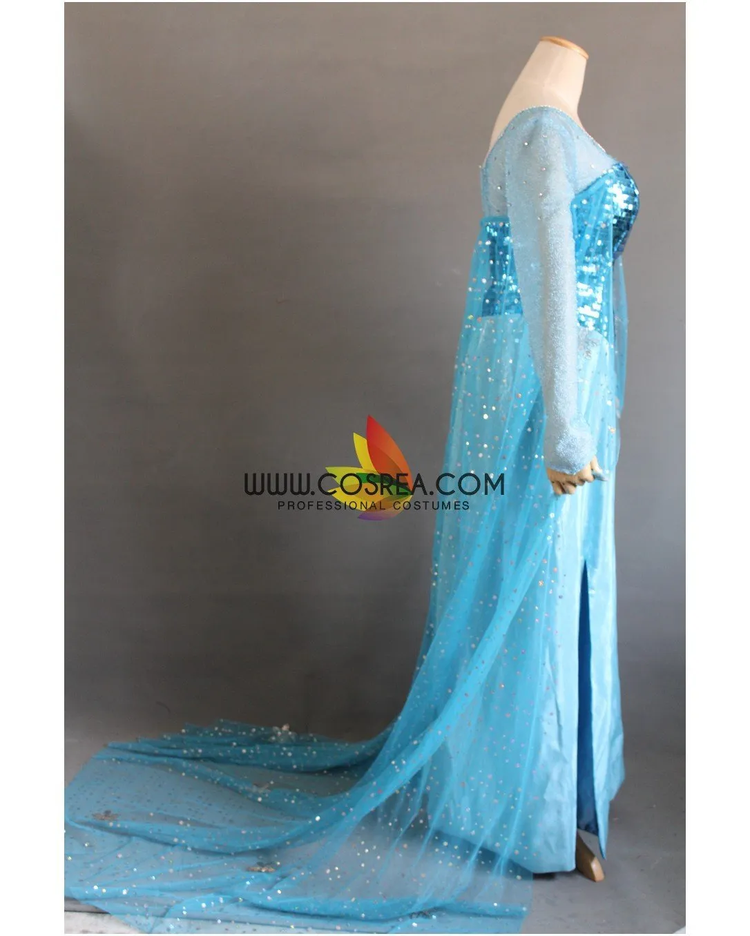 Frozen Elsa Turquoise Sequin Cosplay Costume