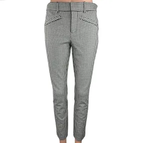 Gap Black White Gingham Check Mid Rise Stretch Skinny Ankle Casual Pants Size 2