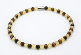 Genuine Yellow Tiger Eye and Citrine Necklace - Gifts for Man/Woman - 6mm Bead Diameter Necklace