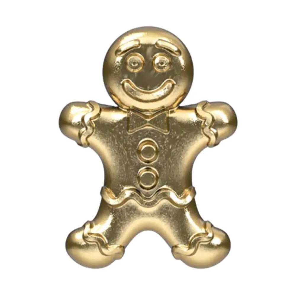 Gingerbread Man Threaded End in Gold