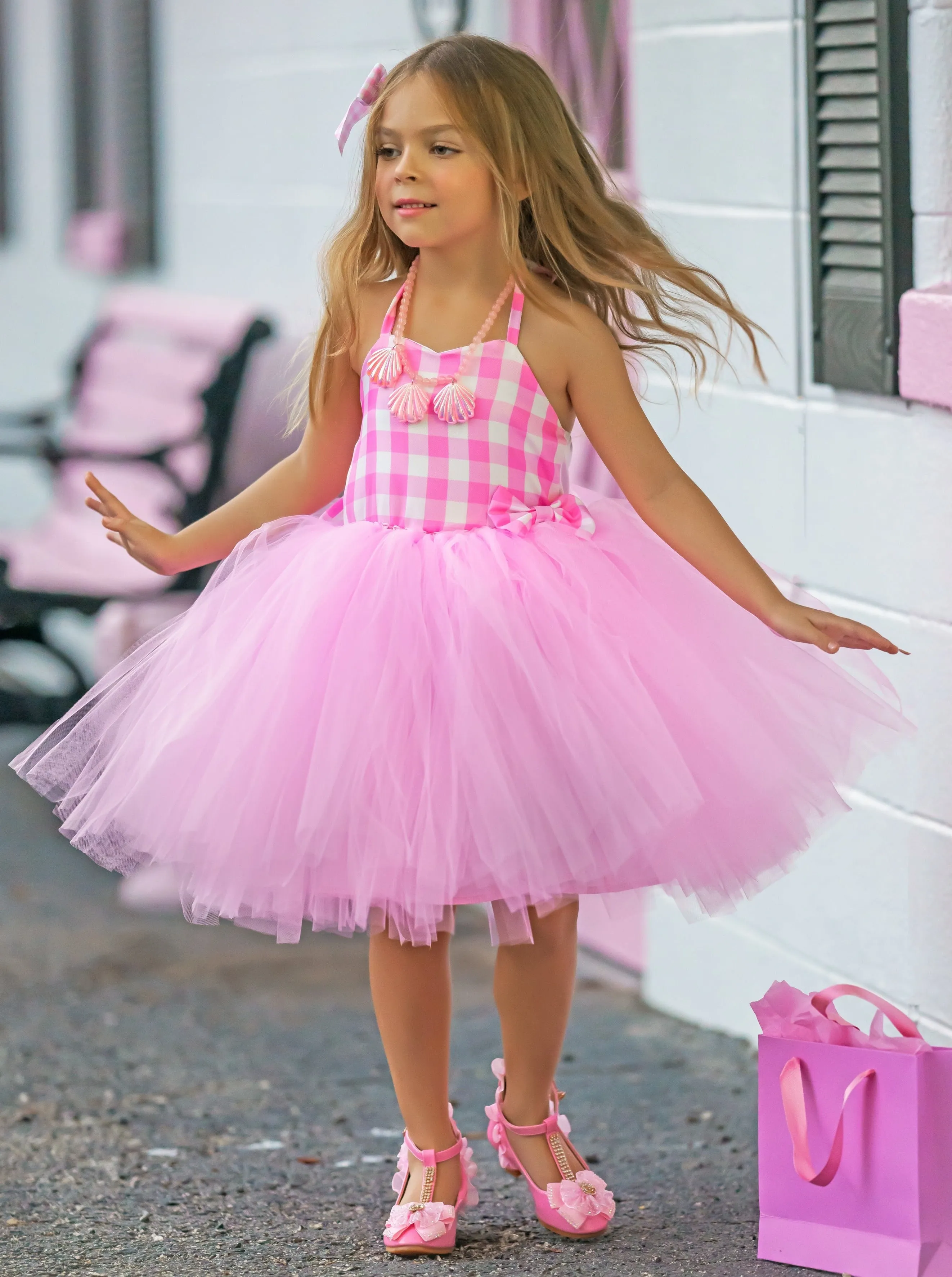 Girls All Dolled Up Gingham Barbie Inspired Tutu Costume