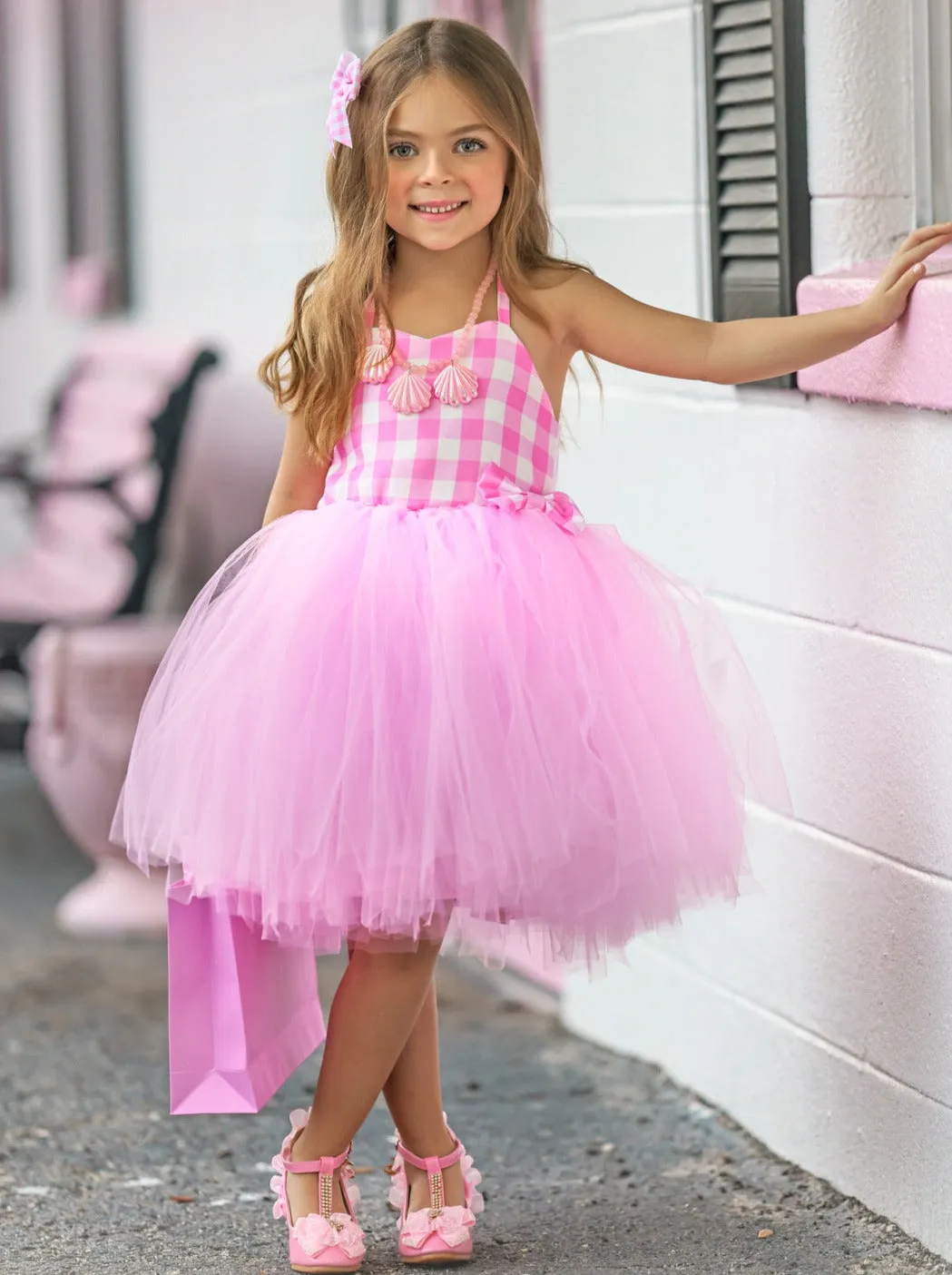 Girls All Dolled Up Gingham Barbie Inspired Tutu Costume