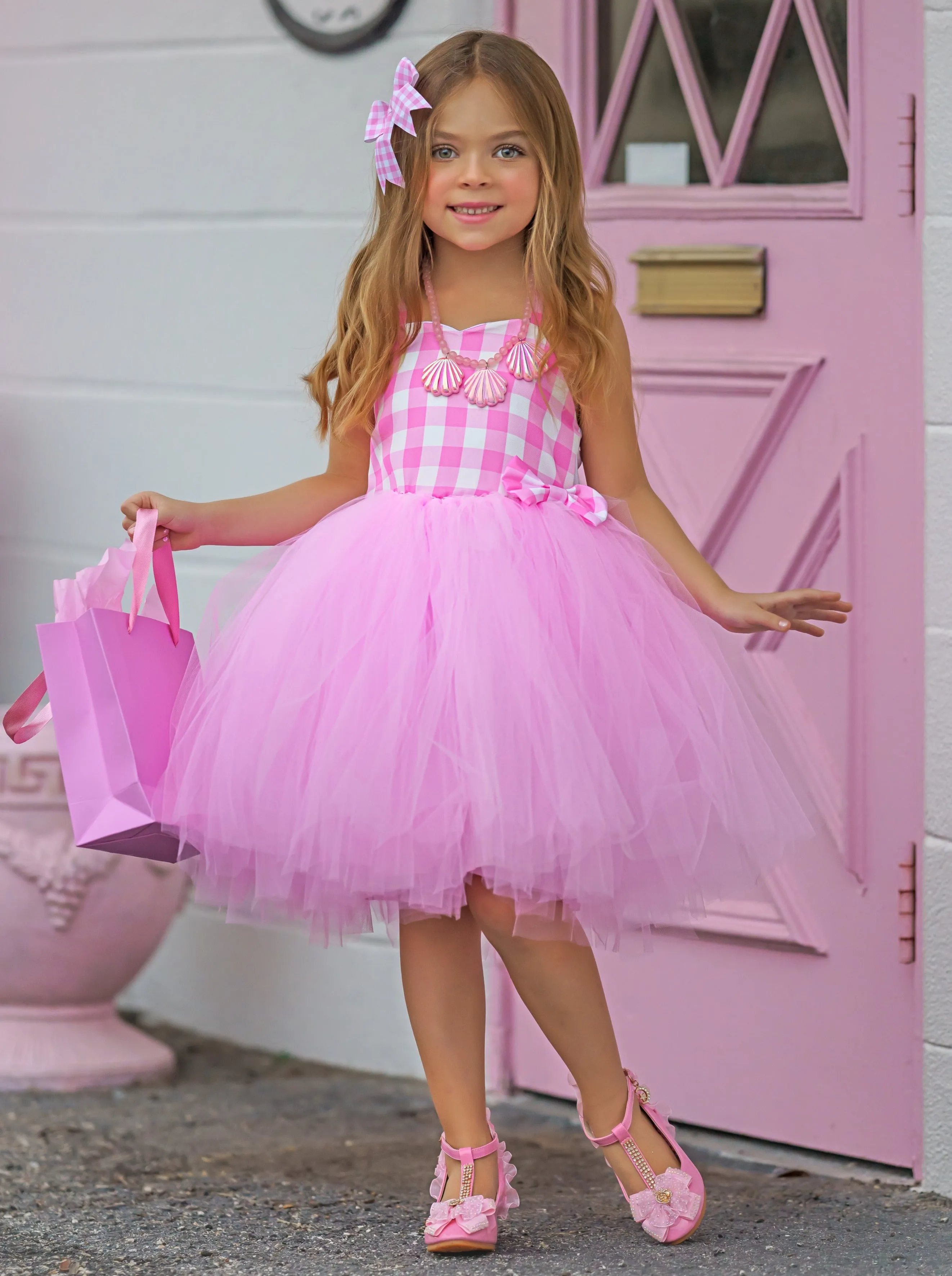 Girls All Dolled Up Gingham Barbie Inspired Tutu Costume