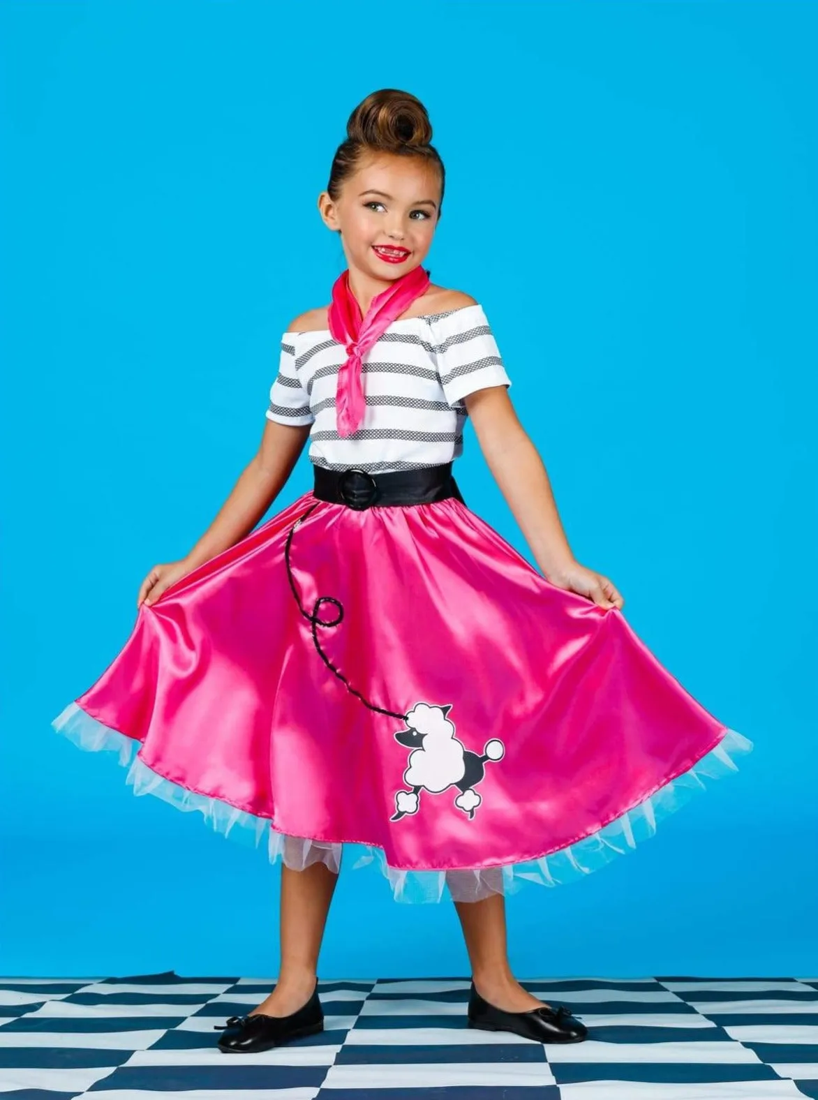 Girls Retro 50's Poodle Girl Costume Set