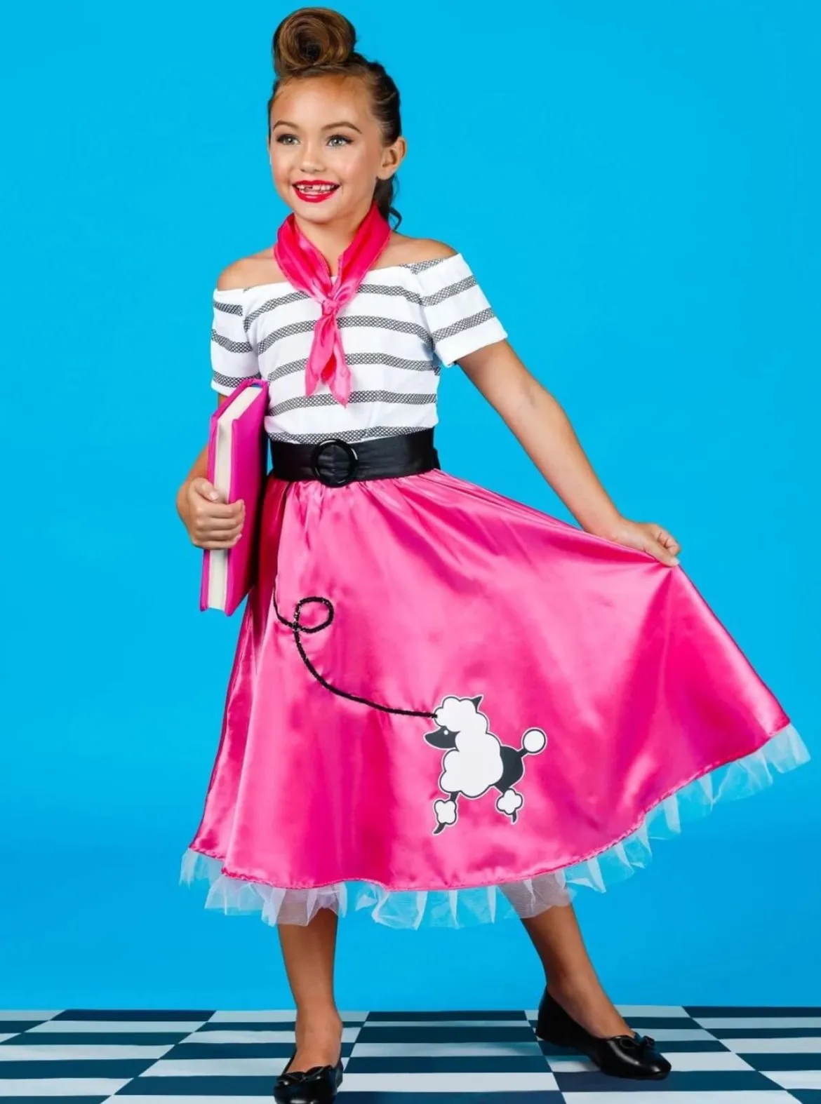 Girls Retro 50's Poodle Girl Costume Set