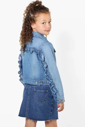 Girls Ruffle Denim Jacket