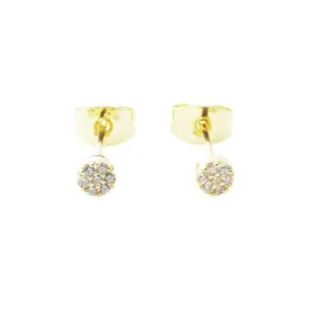 Gold Crystal Mini Circle Studs