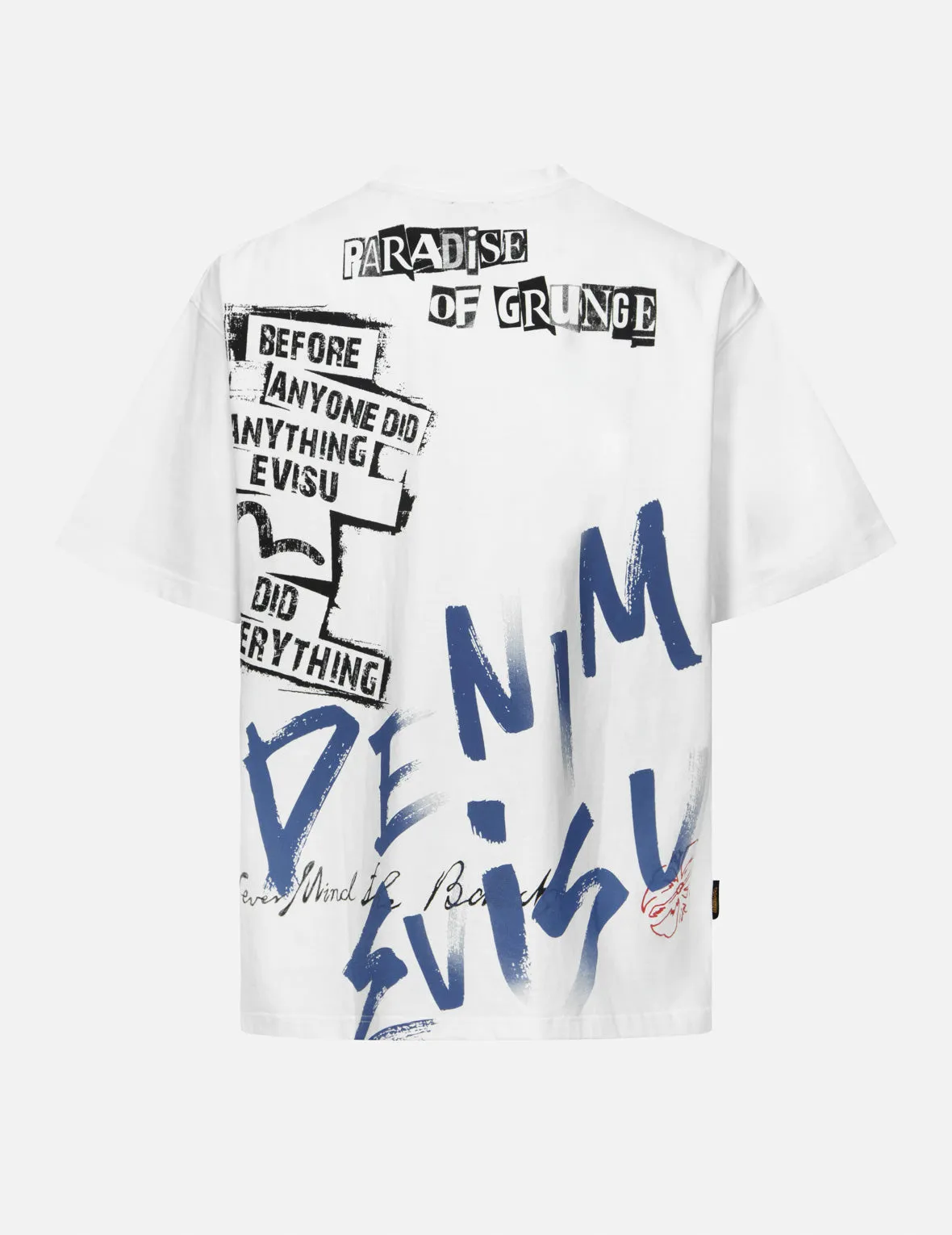 Graffiti Seagull and Text Print Loose Fit T-shirt