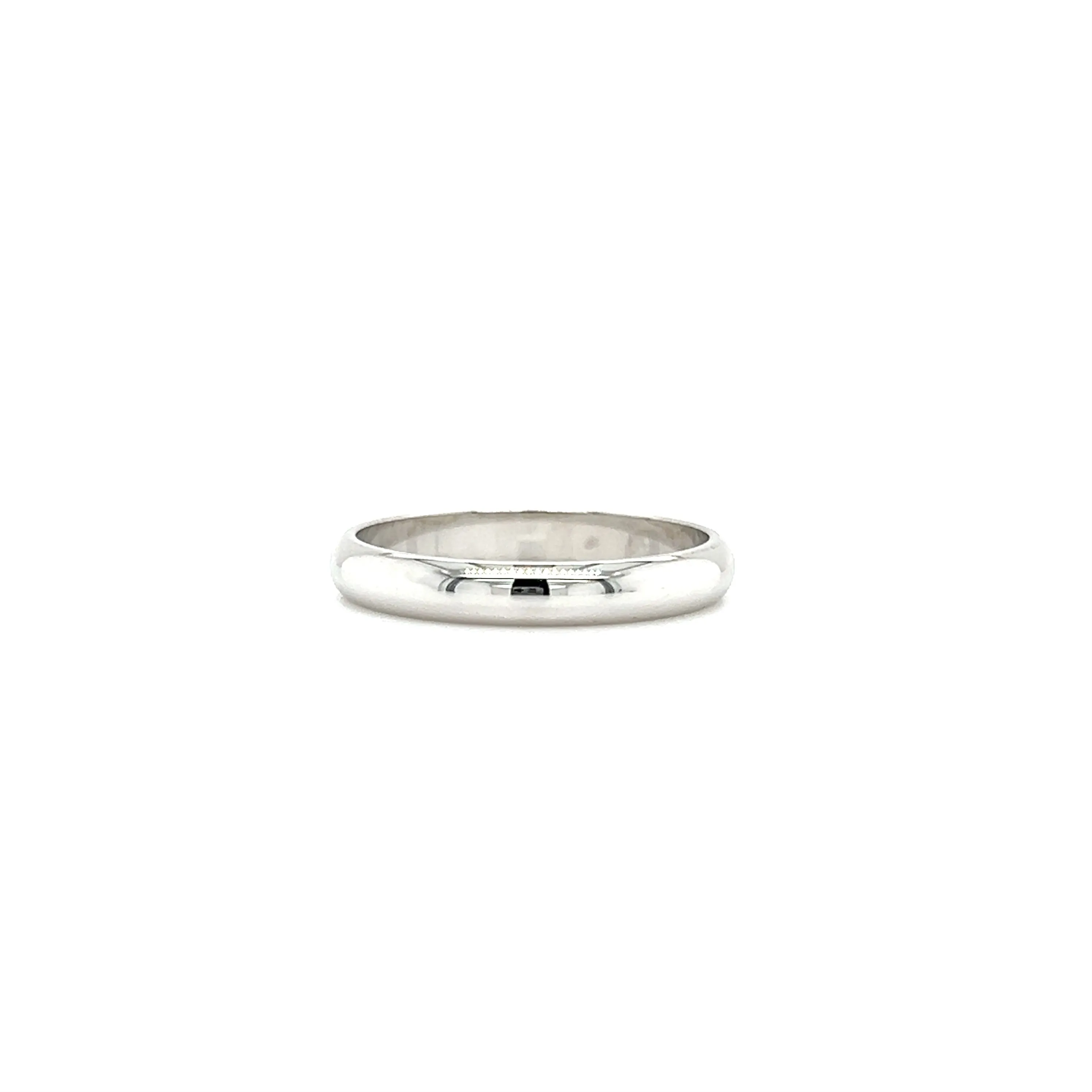 Half Round 3mm Ring with Standart Fit in 14K White Gold