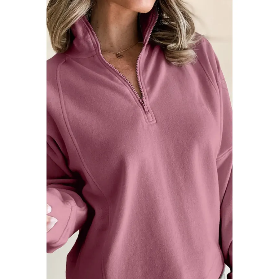 Half Zip Long Sleeve Sweatshirt