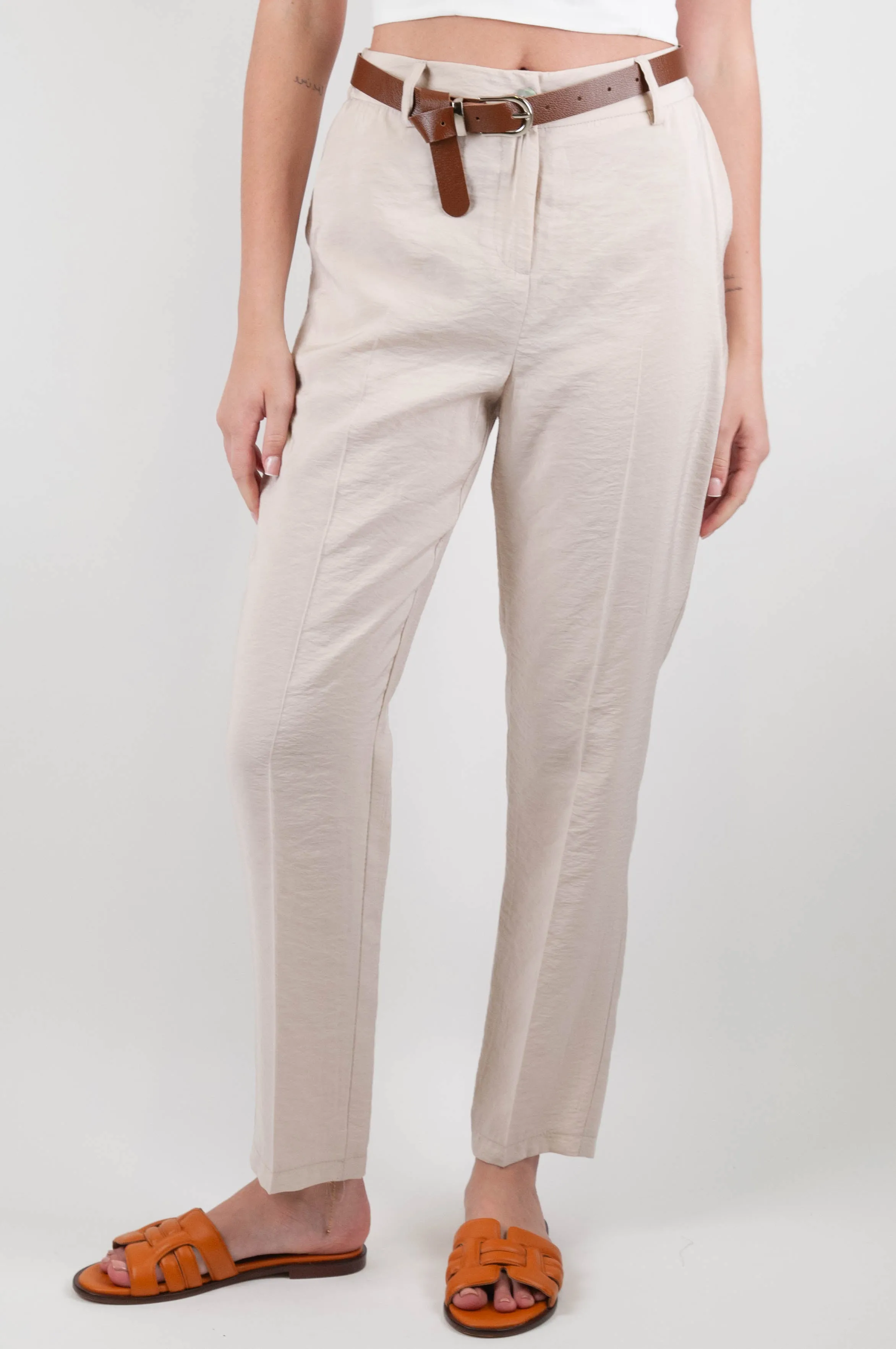 Haveone - Pantalone slim in modal con elastico sul retro