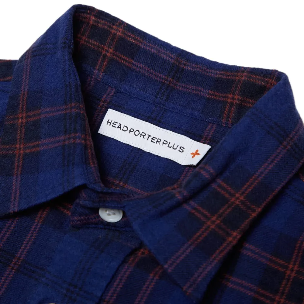 Head Porter Plus Print Check ShirtNavy